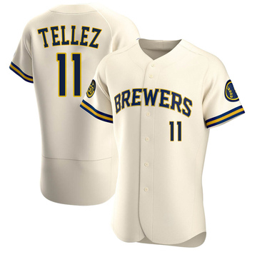 Youth Milwaukee Brewers Rowdy Tellez Replica Black Holographic