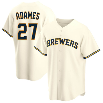 Youth Willy Adames Milwaukee Brewers Replica Navy Alternate Jersey